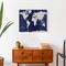 Navy Blue World Map 20" x 16" Canvas Wall Art